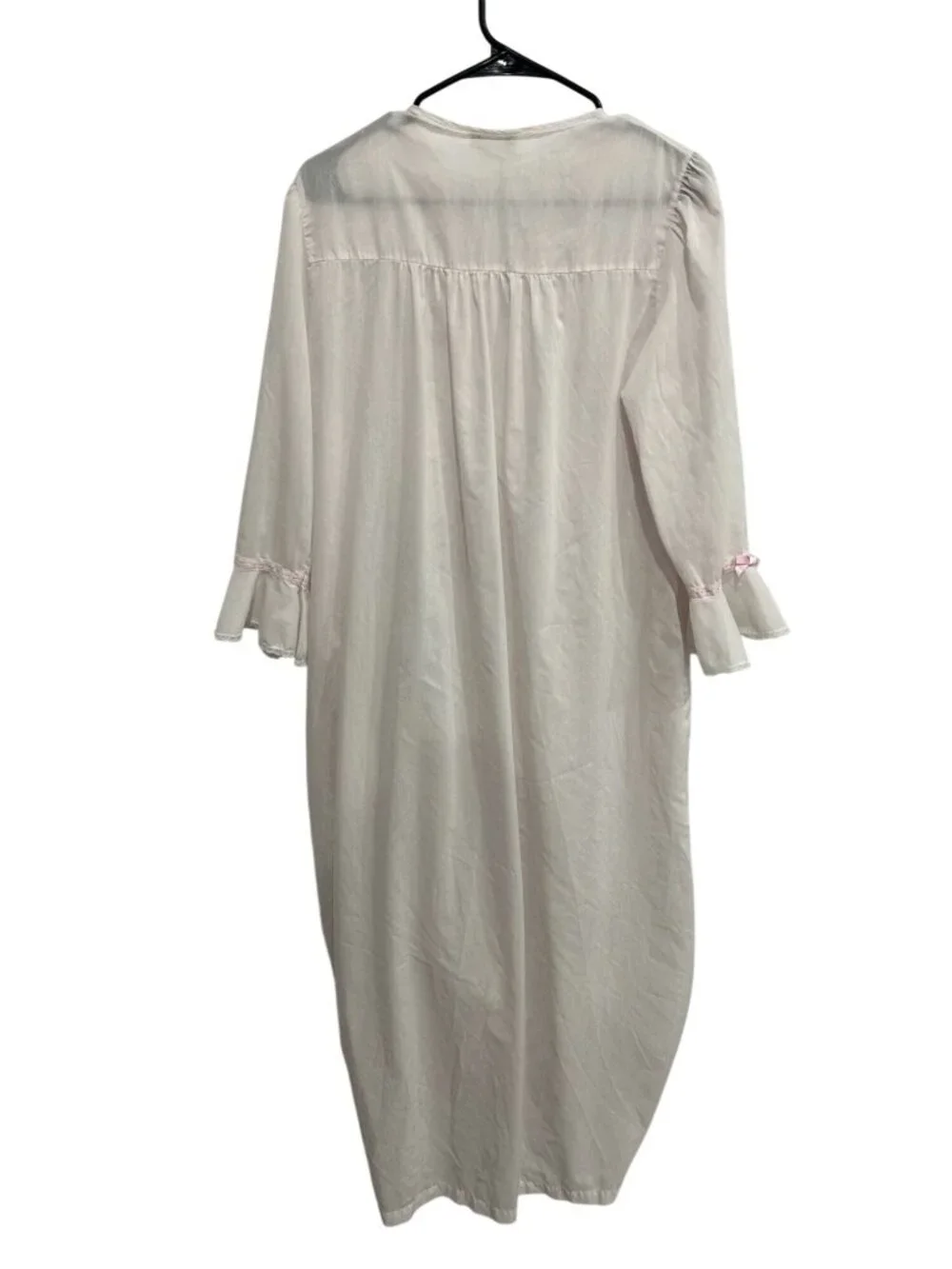 Barbizon Medium Vintage Pink Floral Nightgown Lace Cottagecore Coquette